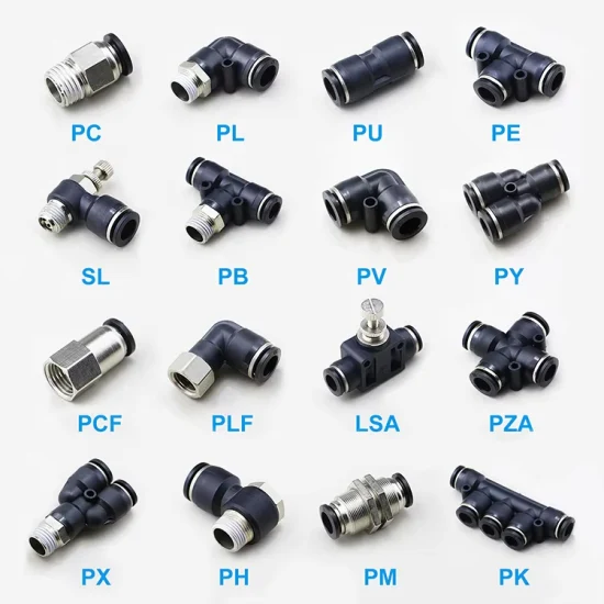4mm 6mm 8mm 10mm 12mm 14mm Blue Black White One Touch PU Pass-Through Pneumatic Fittings for Pneumatic Accessories Quick Connector
